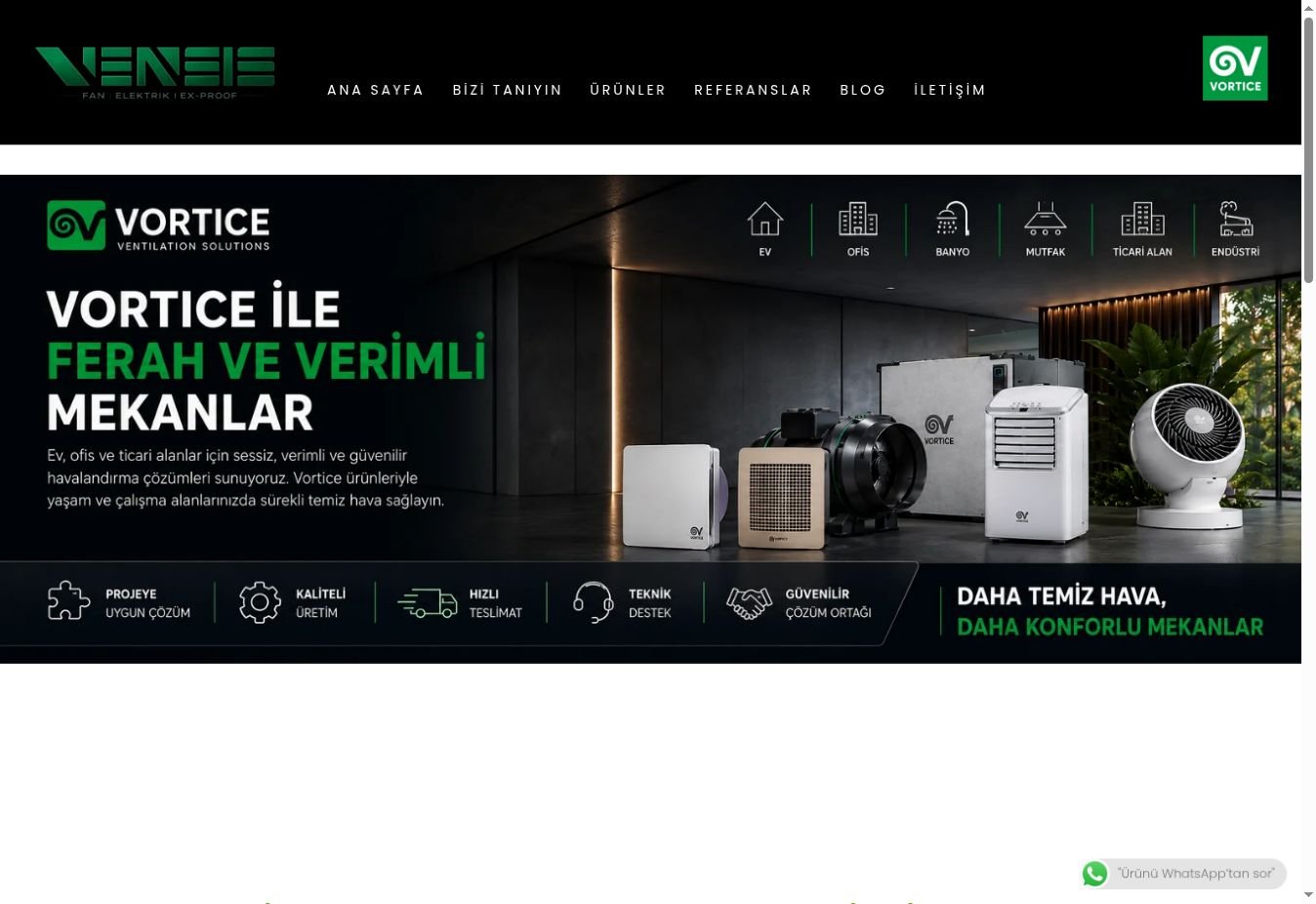 Vortice ana sayfa görüntüsü